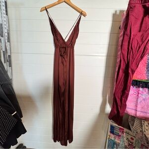 Indah Chocolate Brown Maxi Indah River Triangle Wrap Maxi Dress Black Forest XS